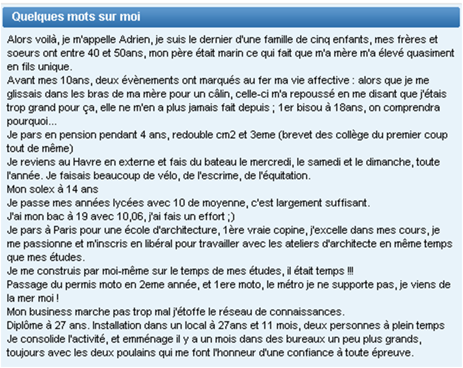 exemple description originale site de rencontre